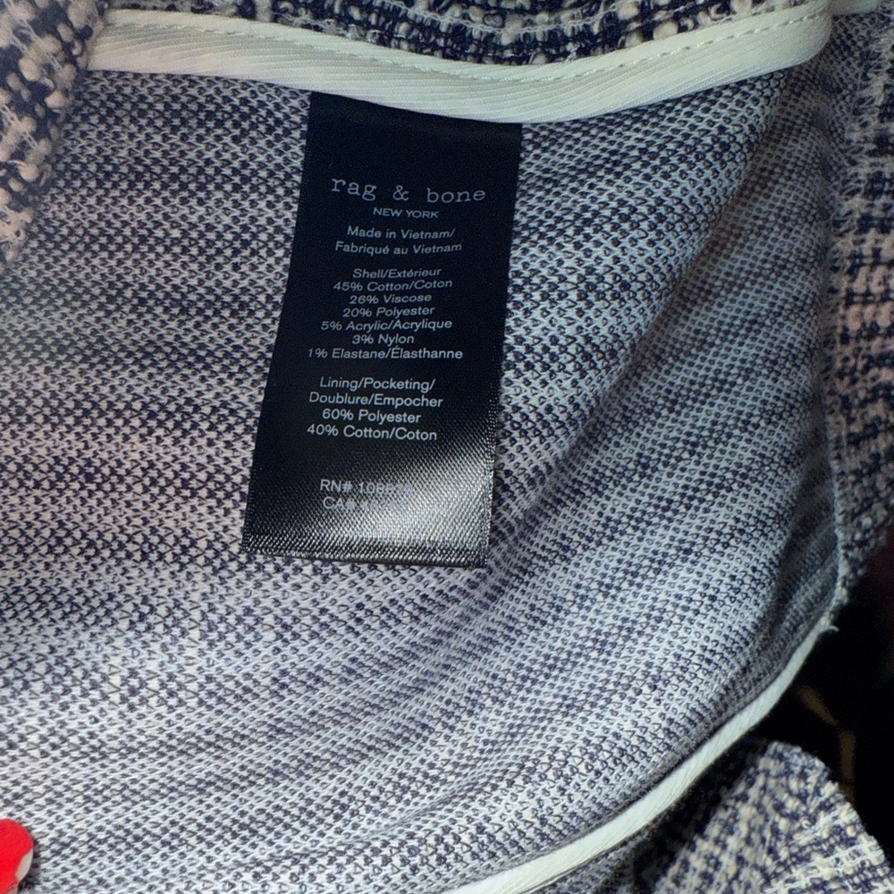rag & bone Navy and White Tweed Blazer - Picture 8 of 8